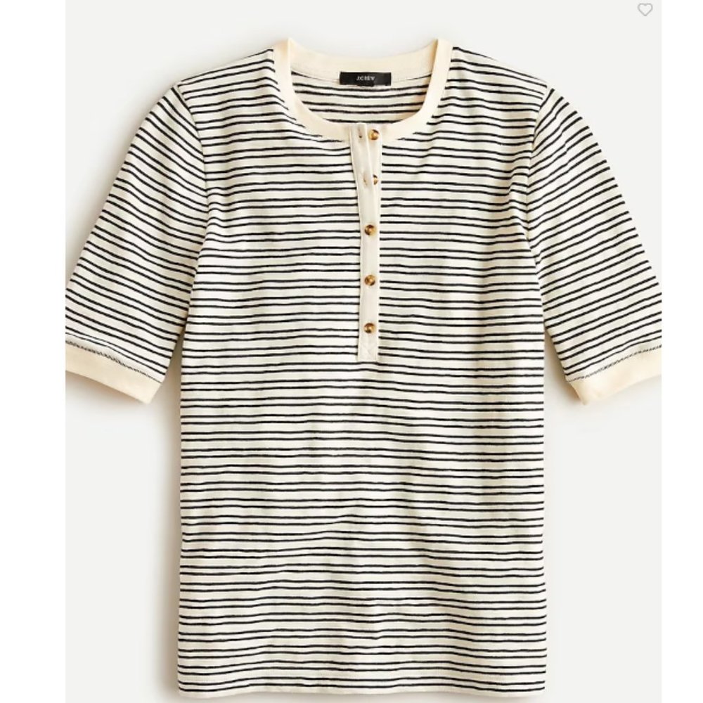 J. Crew Slub cotton henley T-shirt in stripe